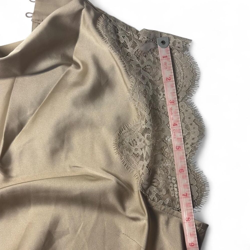 INC International Concepts Hummus Tan Lace Trim Cowl Neck Sleeveless Top XS - Picture 5 of 5